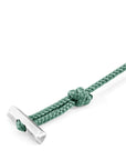 Mint Green Oxford Silver and Rope Bracelet