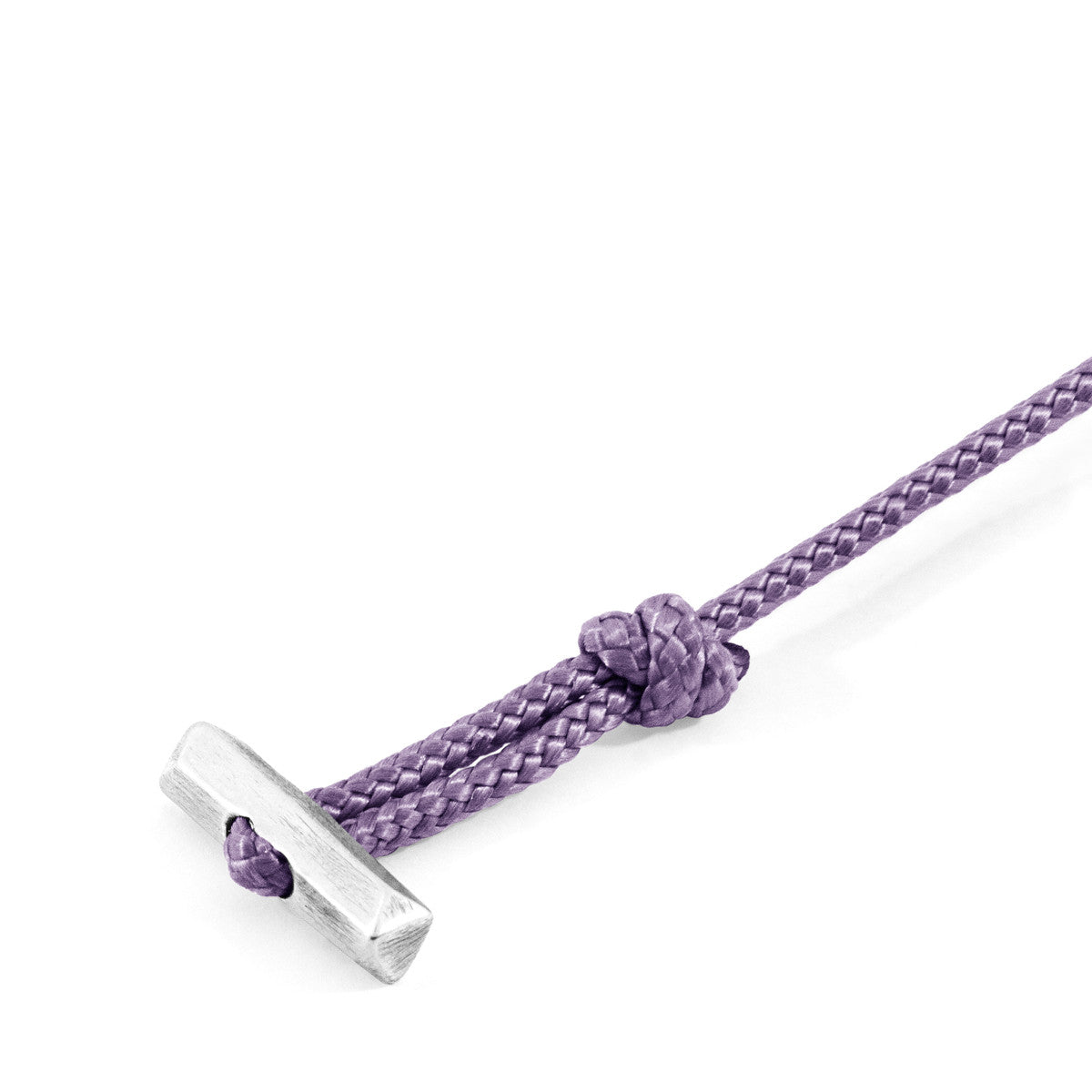 Lilac Purple Oxford Silver and Rope Bracelet