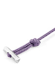 Lilac Purple Oxford Silver and Rope Bracelet
