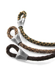 Taupe Grey Alderney Silver and Braided Leather Bracelet