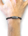 Midnight Black Hayling Silver and Braided Leather Bracelet