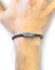 Cacao Brown Hayling Silver and Braided Leather Bracelet