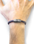 Indigo Blue Hayling Silver and Braided Leather Bracelet