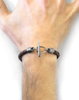 Cacao Brown Jura Silver and Braided Leather Bracelet