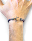 Indigo Blue Jura Silver and Braided Leather Bracelet
