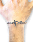 Taupe Grey Jura Silver and Braided Leather Bracelet