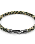 Petrol Green Skye Silver and Braided Leather Bracelet