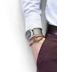 Bordeaux Red Admiral Anchor 9ct Yellow Gold and Stingray Leather Bracelet