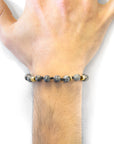 Grey Jasper Agaya 9ct Yellow Gold and Stone Beaded Macrame Bracelet