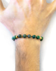 Green Jade Agaya 9ct Yellow Gold and Stone Beaded Macrame Bracelet