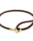 Mocha Brown Blake 9ct Yellow Gold and Stingray Leather Bracelet