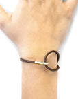 Mocha Brown Blake 9ct Yellow Gold and Stingray Leather Bracelet