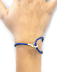 Azure Blue Blake 9ct Yellow Gold and Stingray Leather Bracelet