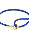 Azure Blue Blake 9ct Yellow Gold and Stingray Leather Bracelet