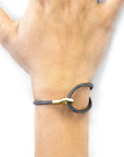 Shadow Grey Blake 9ct Yellow Gold and Stingray Leather Bracelet