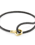 Shadow Grey Blake 9ct Yellow Gold and Stingray Leather Bracelet
