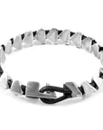 Raven Black Brixham Maxi Silver and Round Leather Bracelet