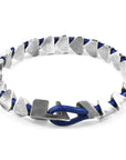 Azure Blue Brixham Maxi Silver and Round Leather Bracelet