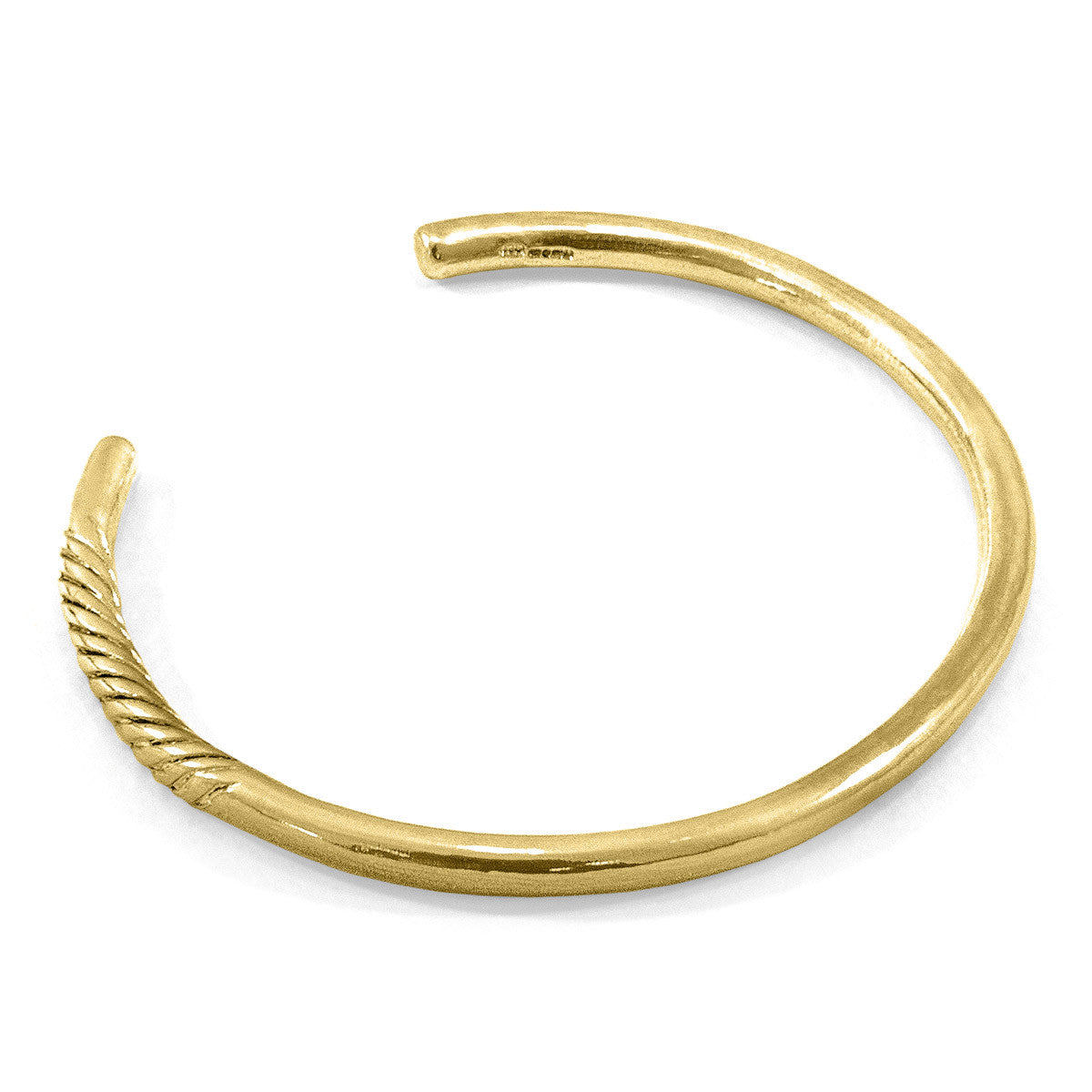 Byron Quarter Rope Wayfarer 9ct Yellow Gold Bangle