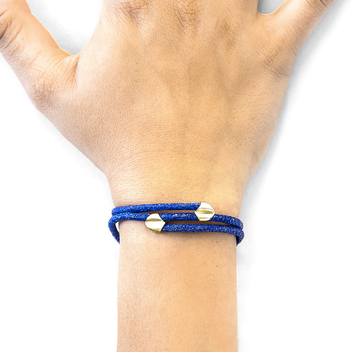 Azure Blue Conway 9ct Yellow Gold and Stingray Leather Bracelet
