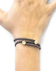 Shadow Grey Conway 9ct Yellow Gold and Stingray Leather Bracelet