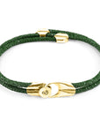 Racing Green Conway 9ct Yellow Gold and Stingray Leather Bracelet