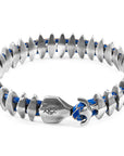 Royal Blue Delta Anchor Maxi Silver and Braided Leather Bracelet