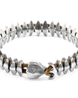 Light Brown Delta Anchor Maxi Silver and Braided Leather Bracelet