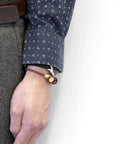 Bordeaux Red Dundee 9ct Yellow Gold and Stingray Leather Bracelet