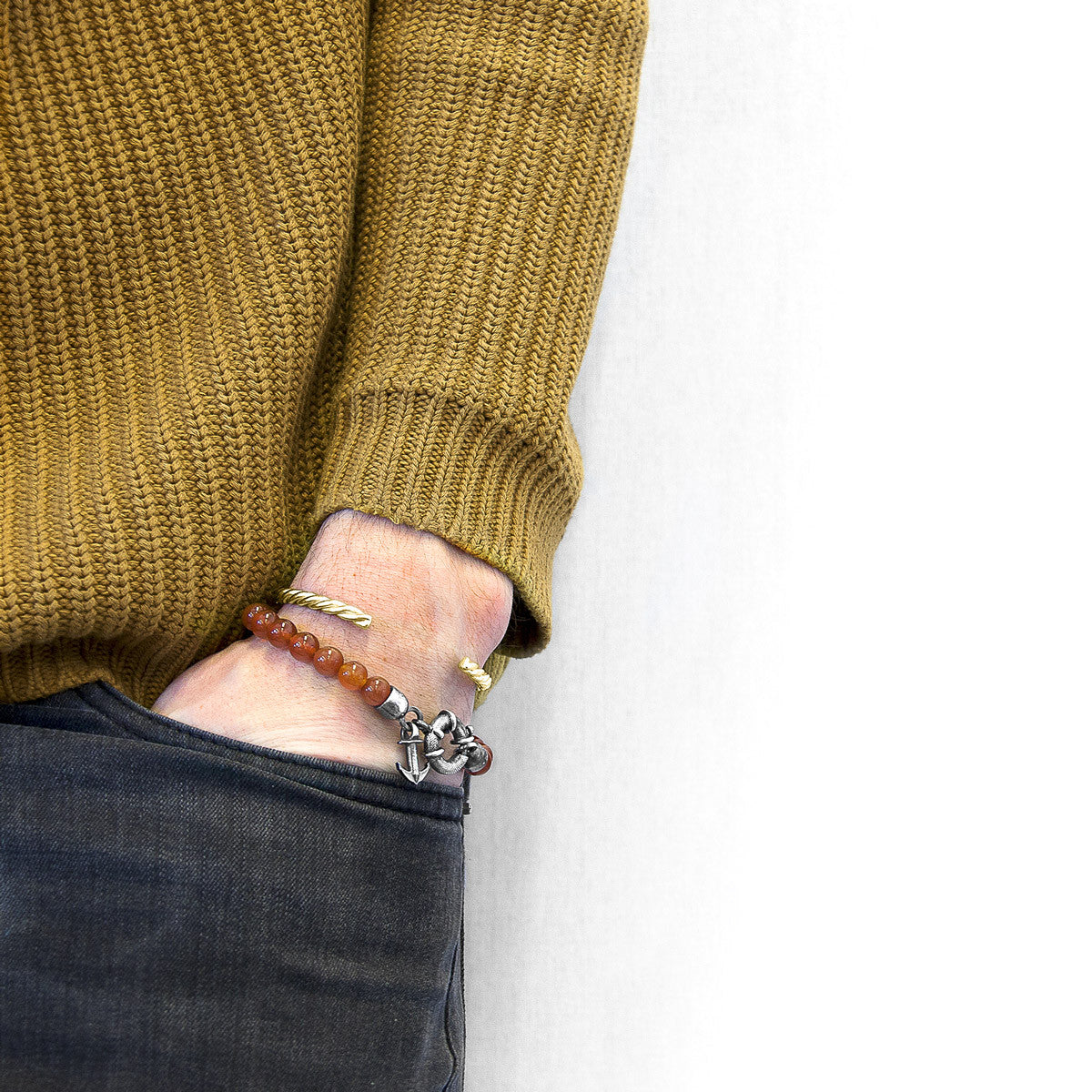 Gammell Full Rope Wayfarer 9ct Yellow Gold Bangle