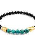 Blue Turquoise Hukou 9ct Yellow Gold and Stone Bracelet