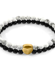 White Howlite Iguazu 9ct Yellow Gold and Stone Bracelet