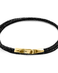 Raven Black Liverpool 9ct Yellow Gold and Stingray Leather Bracelet