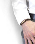 Mocha Brown Liverpool 9ct Yellow Gold and Stingray Leather Bracelet