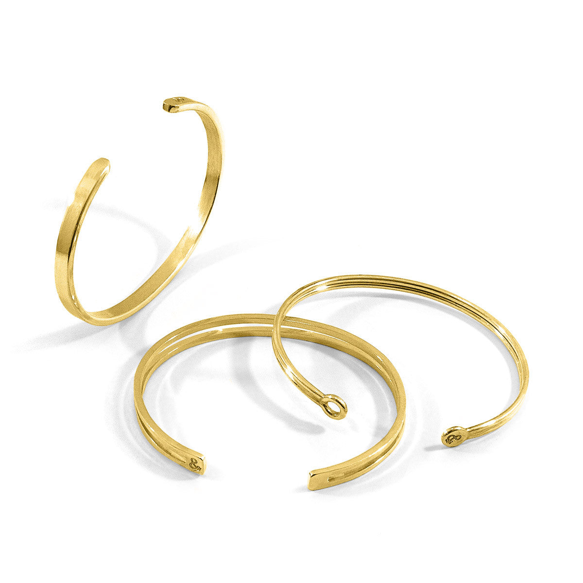 Brady Outline Midi Geometric 9ct Yellow Gold Bangle