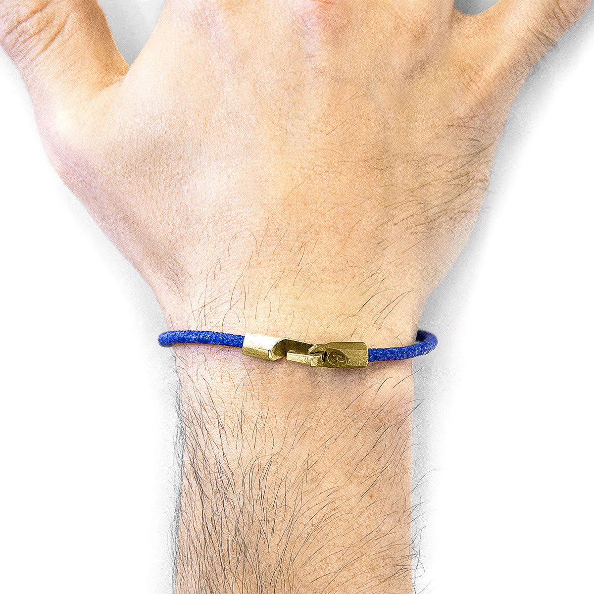 Azure Blue Talbot 9ct Yellow Gold and Stingray Leather Bracelet