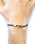 Azure Blue Talbot 9ct Yellow Gold and Stingray Leather Bracelet