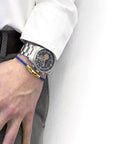 Azure Blue Talbot 9ct Yellow Gold and Stingray Leather Bracelet