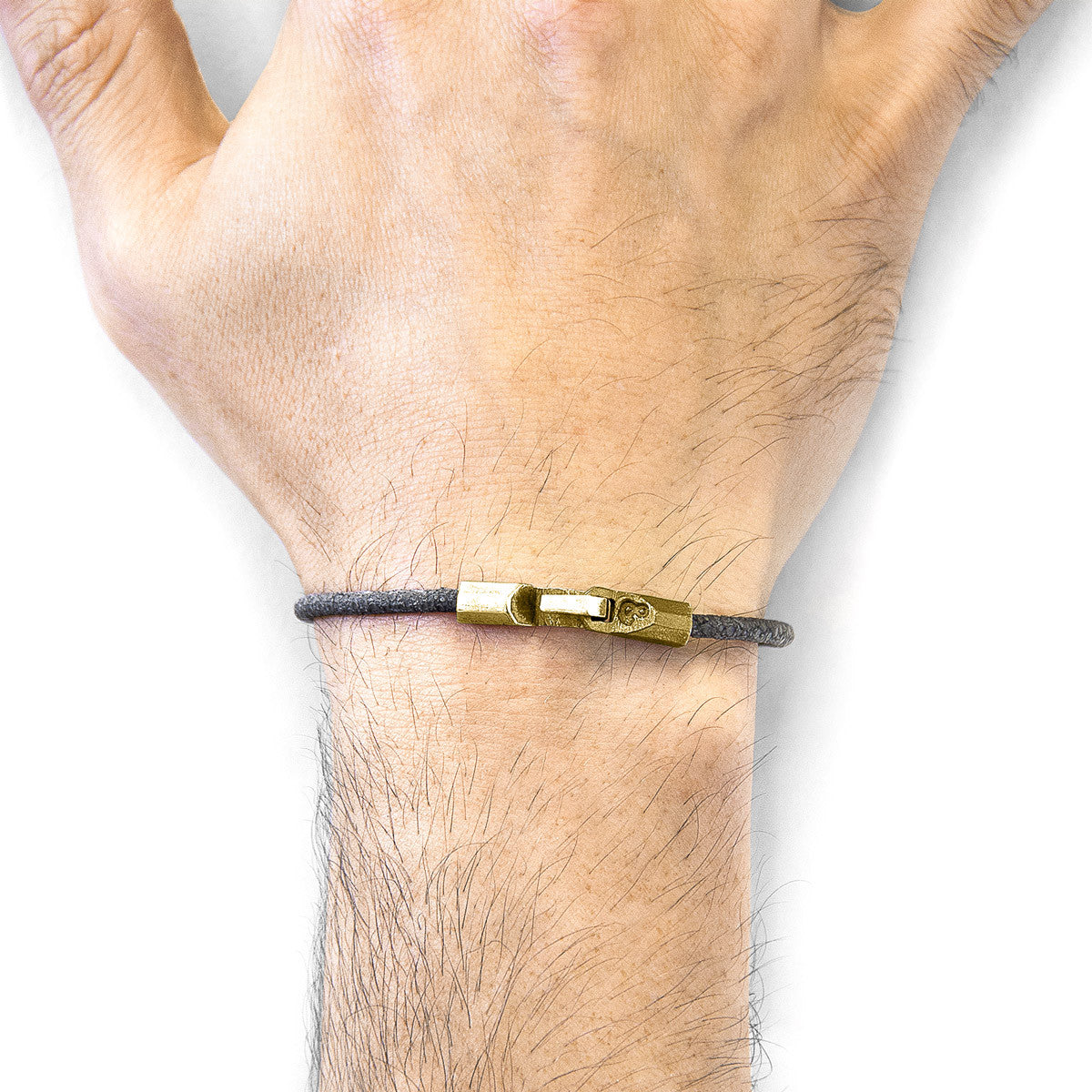 Shadow Grey Talbot 9ct Yellow Gold and Stingray Leather Bracelet