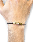 Shadow Grey Talbot 9ct Yellow Gold and Stingray Leather Bracelet