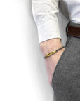 Shadow Grey Talbot 9ct Yellow Gold and Stingray Leather Bracelet