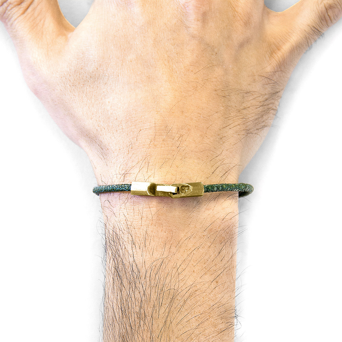 Racing Green Talbot 9ct Yellow Gold and Stingray Leather Bracelet