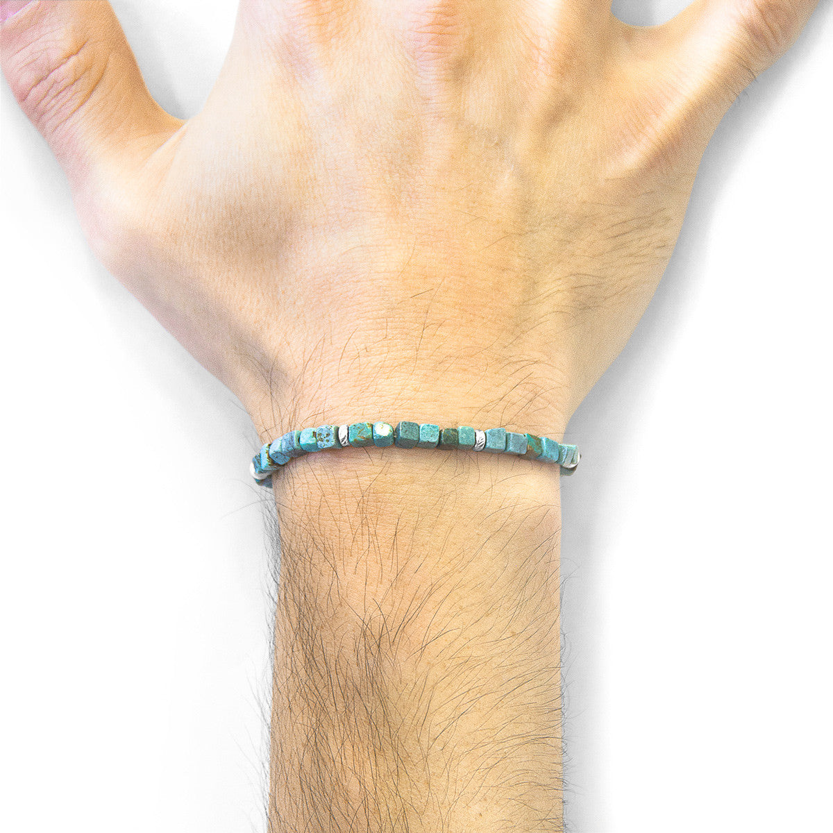 Blue Turquoise Tekapo Silver and Stone Bracelet