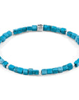 Blue Turquoise Tekapo Silver and Stone Bracelet