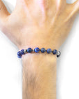 Blue Sodalite Agaya Silver and Stone Beaded Macrame Bracelet