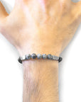 Grey Jasper Hukou Silver and Stone Bracelet
