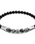 Grey Jasper Hukou Silver and Stone Bracelet