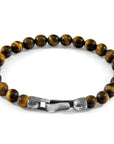 Brown Tigers Eye Nachi Silver and Stone Beaded Bracelet