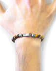 Brown Tigers Eye Nachi Silver and Stone Beaded Bracelet