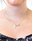 Beach Cocktail Link Paradise Silver Necklace Pendant